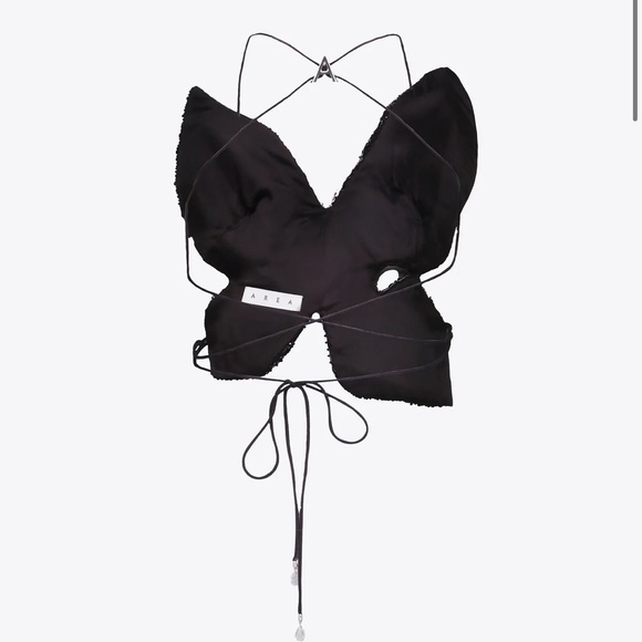 AREA EMBROIDERED CRYSTAL PAILLETTE BUTTERFLY TOP size Medium - Picture 4 of 12